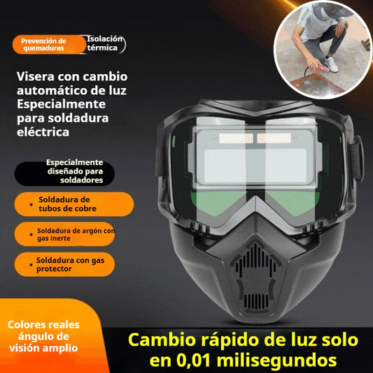😎 Casco de soldadura totalmente automático con máscara protectora y ajuste de luz principal para soldadores