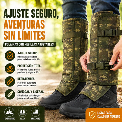 📢📢 ¡50% DE DESCUENTO!🚶‍♂️Polainas unisex ajustables para exteriores, a prueba de serpientes, hechas de tela duradera y resistente a la abrasión, adecuadas para la caza y el senderismo.