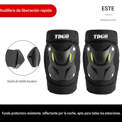 Rodilleras protectoras fluorescentes aptas para todas las estaciones, 🚴‍♂️🛠️ ideales para ciclismo y trabajos de mantenimiento.