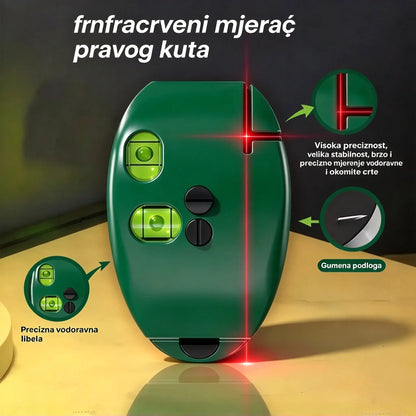 🔴Dvostrani laserski nivel za pravi kut: brzo i precizno poravnanje bez potrebe za linijom za crtanje