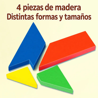 💕🎭 Rompecabezas tipo tangram en forma de T – Juguete versátil