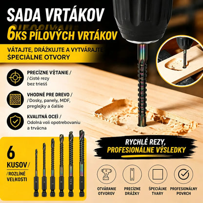 🛠️🔧(6 kusov)2v1 titánom potiahnutý vysokorýchlostný oceľový špirálový vrták – šesťhranná stopka, vhodný na vŕtanie a drážkovanie dreva a kovu🔩