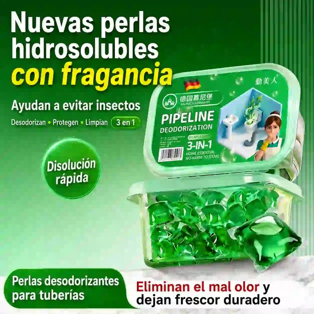 3 paquetes (150 tabletas) – 🔥🎉 ¡Se están agotando! Ya las han comprado 30.000 personas 🎉. Tabletas bioenzimáticas para eliminar los malos olores de los desagües.