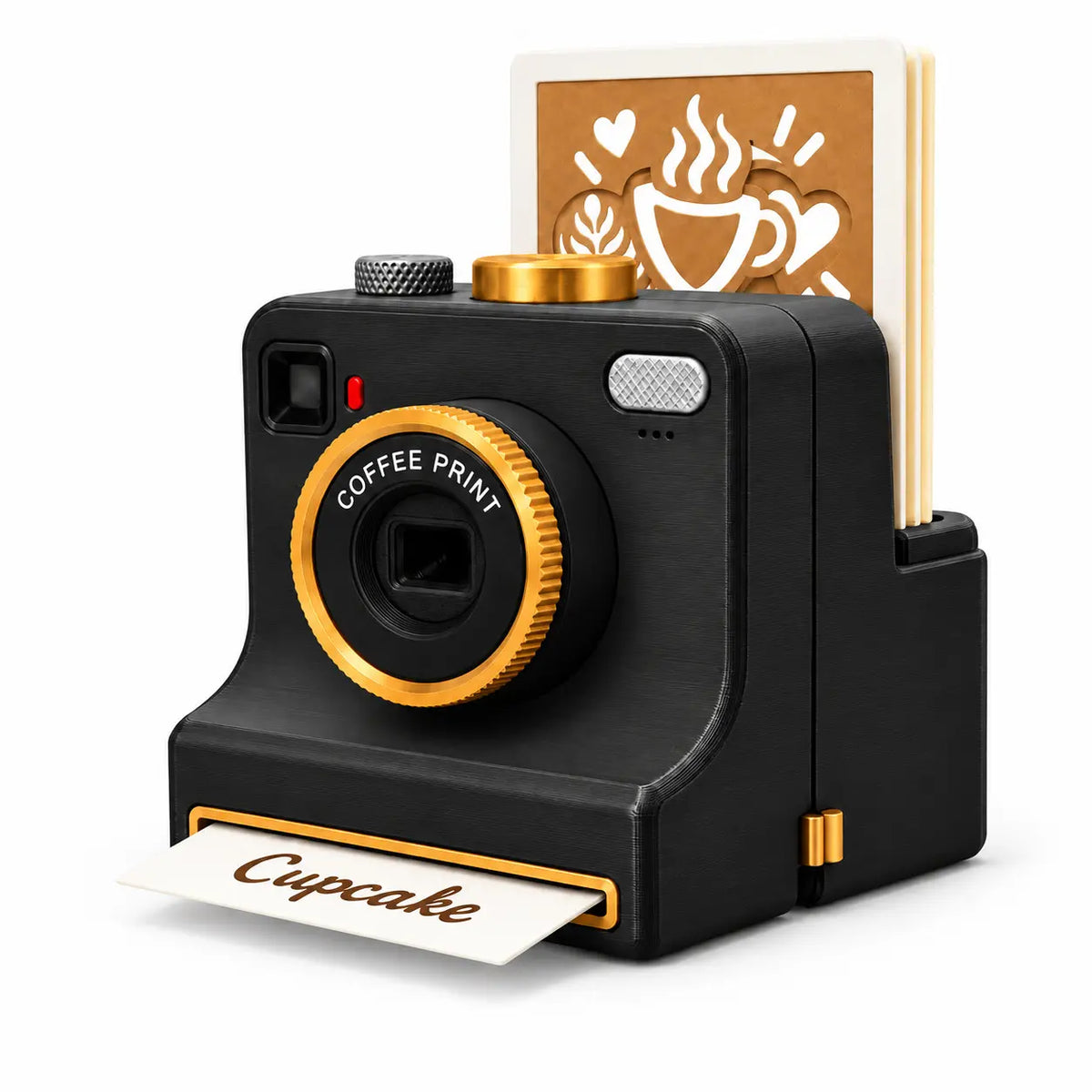 【 Incluye 12 tarjetas con diseños de un solo color, seleccionadas al azar. 】🔥 Cámara Retro para Latte Art — Impresora mecánica de plantillas para Latte Art