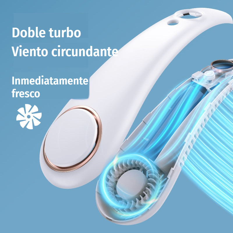 💨 Ventilador de aire acondicionado con cuello – Extremadamente silencioso, portátil y giratorio 360° – Ideal para el verano 🌞