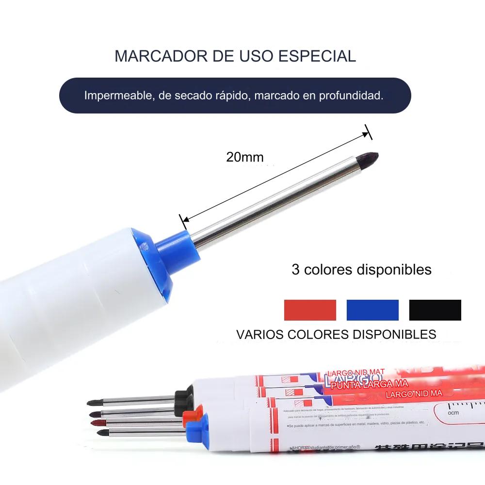 🔥【10 piezas】Bolígrafo de punta larga 20 mm, para carpintería con agujeros profundos, multiusos de cabeza larga aceitosa