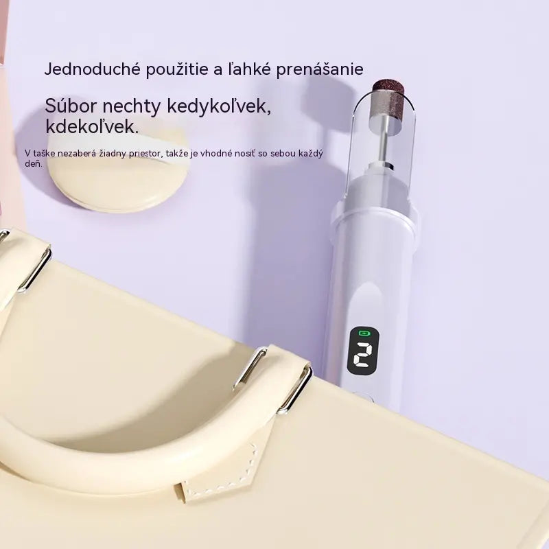 💅Elektrický pilník na nechty 2 v 1 s LED lampou (sušiaca lampa + 5 leštiacich hlavíc)