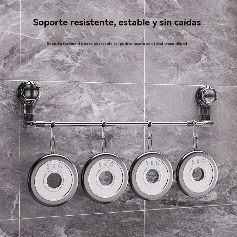🚿Artículo de gran venta✨ Barra de toalla con ventosa ajustable: no requiere perforar, no daña y tiene un agarre cómodo.