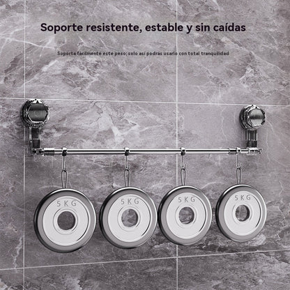 🚿Artículo de gran venta✨ Barra de toalla con ventosa ajustable: no requiere perforar, no daña y tiene un agarre cómodo.