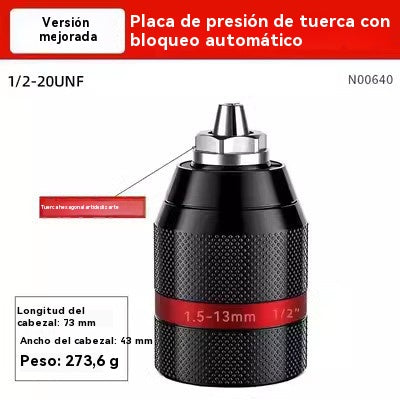 Adaptador para llave eléctrica con trinquete metálico autoblocante