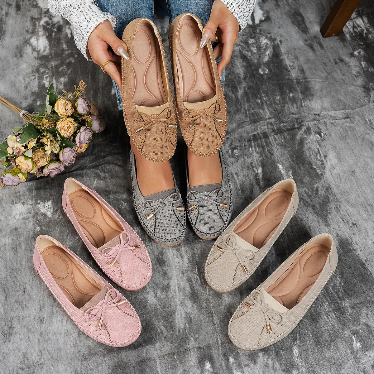 【Tallas 36-43】🔥 Zapatos ortopédicos para mujer, hechos de cuero genuino, ligeros, antideslizantes, transpirables y cómodos.