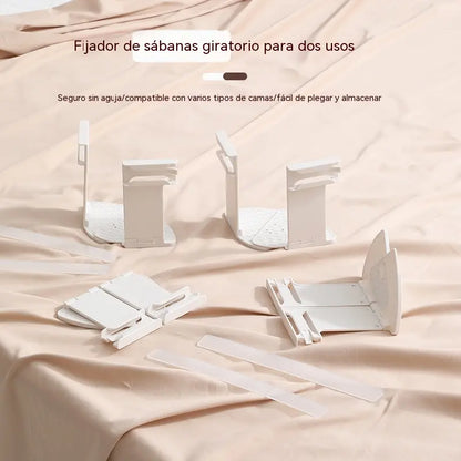 🛏️ Sujetador de sábanas 【Set de 4 esquineras】✨clips antideslizantes, invisibles y sin agujas que fijan las sábanas y las sábanas bajeras por las esquinas para evitar que se muevan.