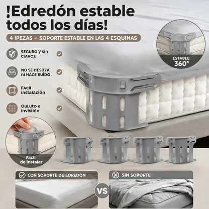 Juego de cuatro - 28 euros🛏️ Clips ocultos en las cuatro esquinas para sábanas: evitan que las sábanas se muevan o se deslicen, manteniéndolas planas y seguras.