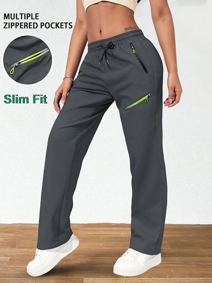 ⏳ 🔥 Pantalones cargo de mujer de pernera recta, con cintura elástica y 6 bolsillos, ideales para el trabajo, los viajes y el día a día 👖✨