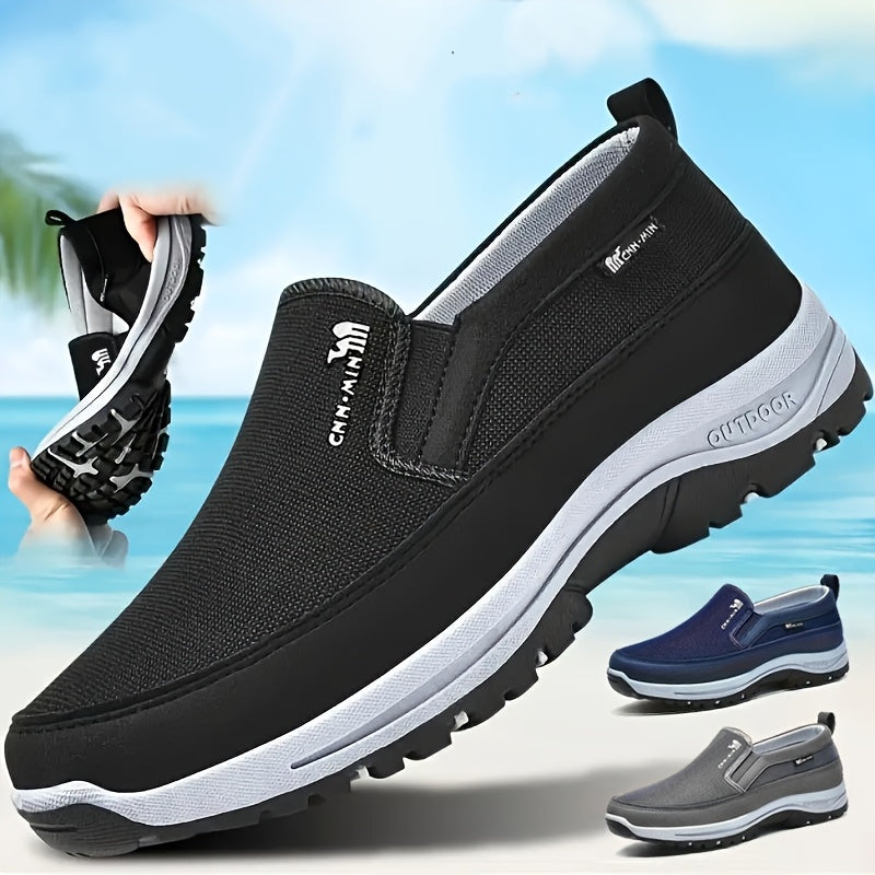 👟Лятна разпродажба 🏆【размери 39-45】Мъжки удобни мокасини против хлъзгане | Дишащи плетени обувки тип