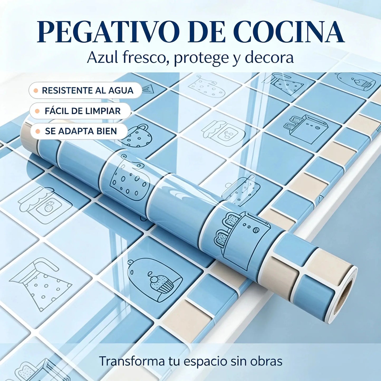 Pegatinas resistentes al aceite para la cocina, papel pintado autoadhesivo impermeable, protector para la encimera.