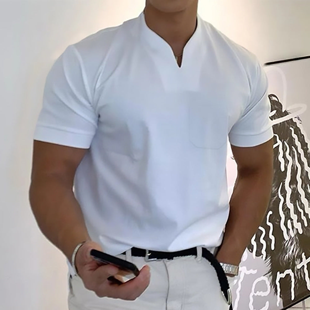 👔【S-5XL】Pánske letné elastické bavlnené tričko s krátkym rukávom 2025