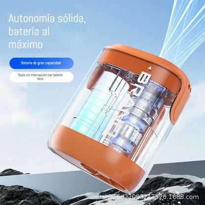 🌀 Ventilador manos libres con pantalla LED, clip integrado y 199 niveles de ajuste