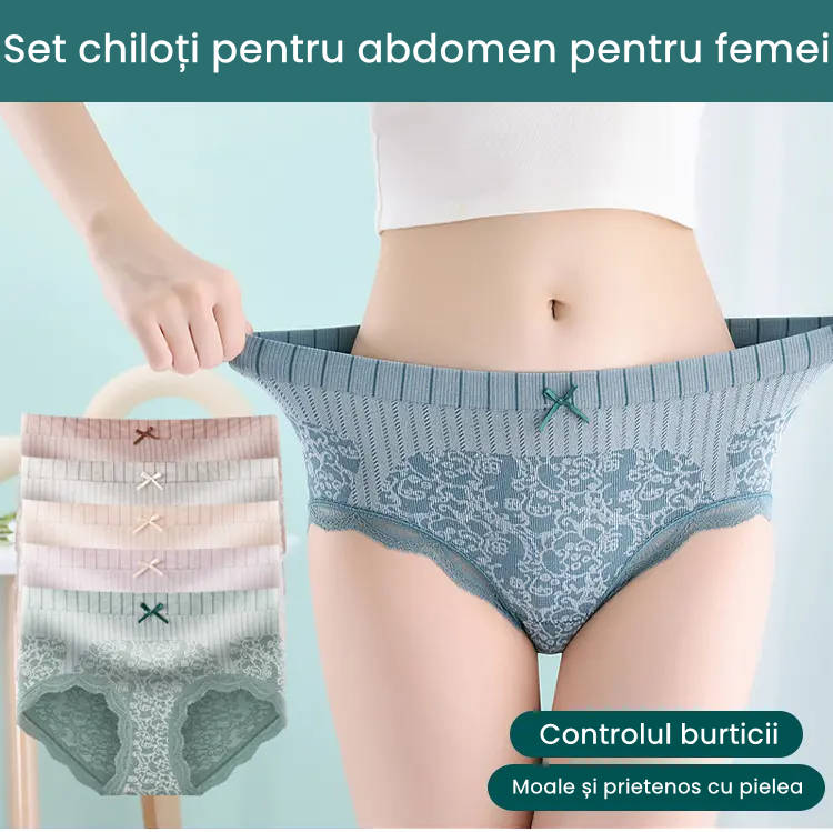 ✔🔥【Cumpărați 4, primiți 4 gratuit】🔥Slip de damă cu talie înaltă, antibacteriană, absorbantă de umiditate