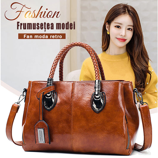 Bolso vintage de piel Boston para mujer, bolso de piel suave, se puede llevar en un hombro