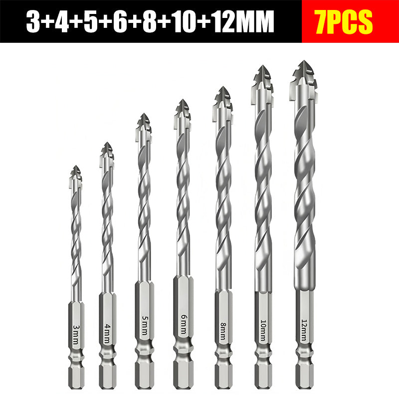 🥇【3+4+5+6+8+10+12mm】Broca excéntrica de acero de tungsteno superduro de séptima generación con borde dentado