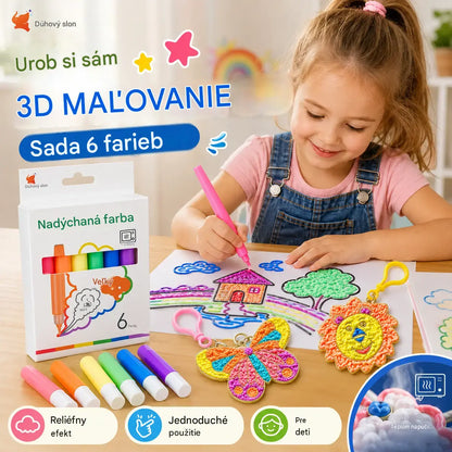 3 krabice za 24 eur 【spolu 18 fliaš】🎨✨DIY Popcorn gélová farba: 3D rozpínavé pero - bezpečné, ekologické a netoxické