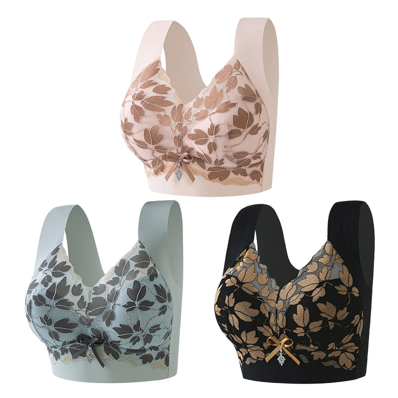 Sujetador de encaje talla grande M-4XL, sin aro de acero, espalda deslumbrante, sexy y transpirable, sin costuras, 【40-100 kg】