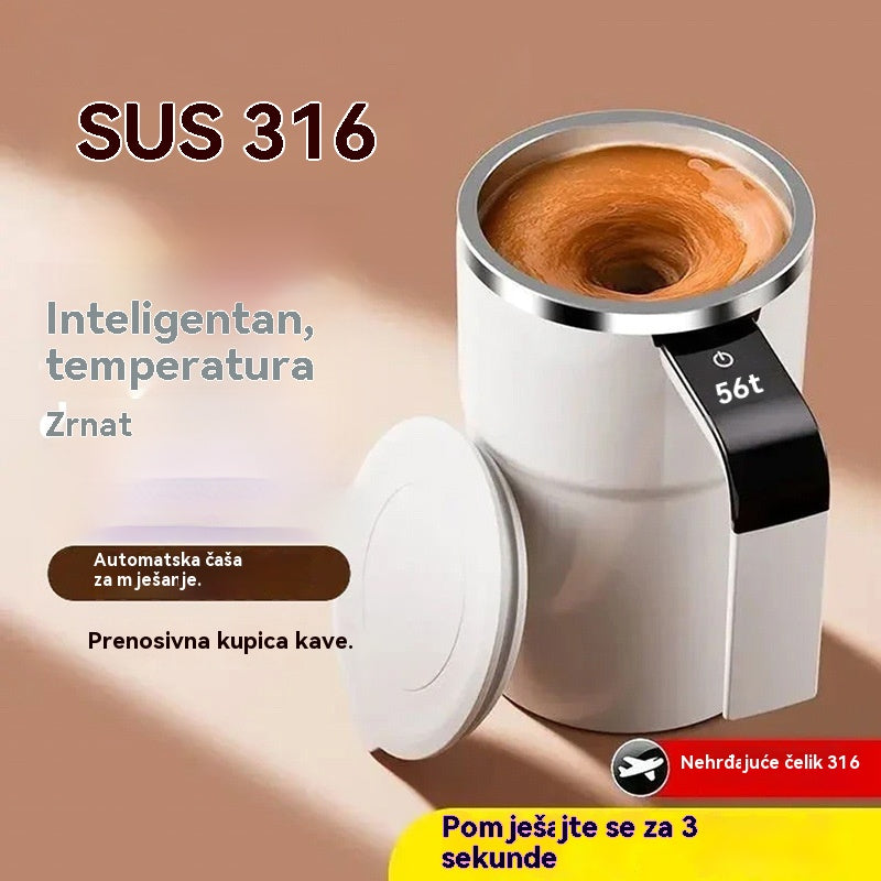 ☕❄️🌡️ Set šalica za kavu s mogućnošću ponovnog punjenja i automatskom magnetskom miješalicom 🔋⚡