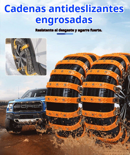 🔥🚗【Paquete de 4, Herramientas de instalación incluidas】🔥 Cadenas de nieve, Cadenas de nieve de emergencia universales para neumáticos de automóvil