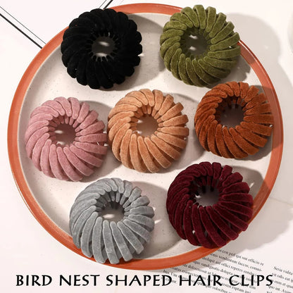 【7 PIEZAS】🎀 Nuevo clip de nido aterciopelado: agarre fuerte para coletas altas y moños elegantes, con efecto lifting instantáneo.