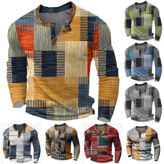 🔥🔥【Polovičná cena za druhý kus】Nová pánska polokošeľa s dlhým rukávom veľkej veľkosti s potlačou【S-4XL】  3829131