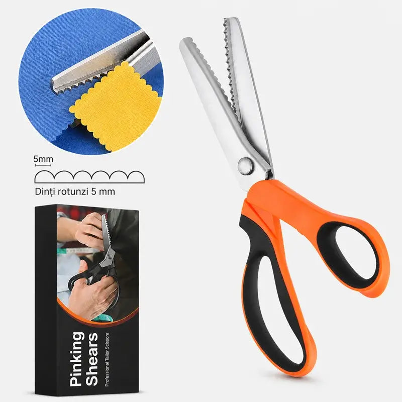 👗✂️ Škare za krojače s ukrasnim rubom – profesionalne za cik-cak i valovito rezanje | Savršene za tkanine, patchwork i DIY projekte