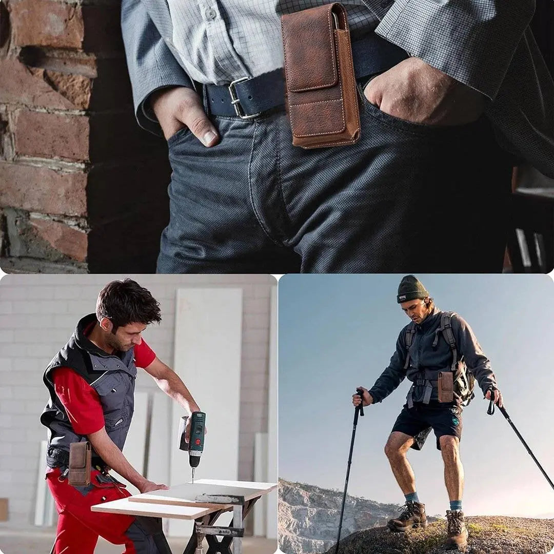 ⚡ Gran descuento | Funda de cuero para móvil con clip para cinturón, cierre magnético y ranura para tarjetas