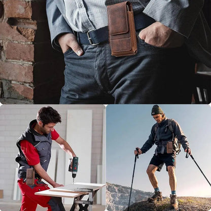 ⚡ Gran descuento | Funda de cuero para móvil con clip para cinturón, cierre magnético y ranura para tarjetas