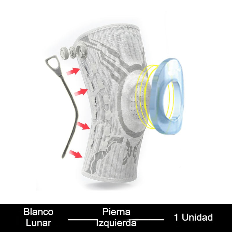🦵🦵 Rodillera de compresión deportiva con silicona y estabilizadores de muelle para absorción de impactos, ideal para running y fitness al aire libre