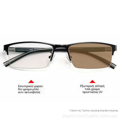 👓✨🕶️ Połowa ceny na cały asortyment 🔥🔥 Metalowe półramkowe fotochromatyczne okulary przeciwsłoneczne, okulary korekcyjne z filtrem światła niebieskiego, okulary przeciwsłoneczne do jazdy samochodem