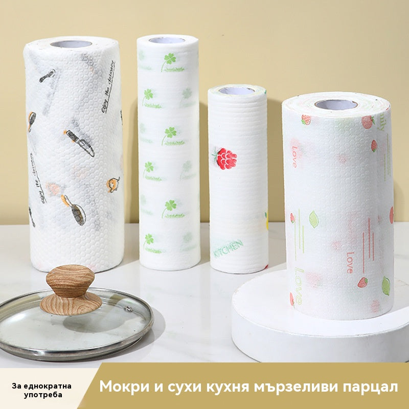 🧽【200 удебелени листа】✨Суха и мокра кърпа за почистване с двойна употреба за еднократна употреба