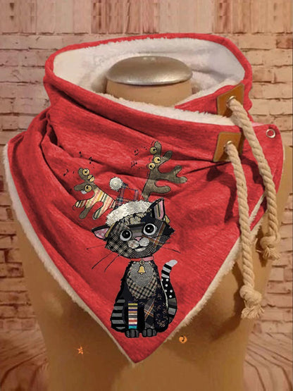 💝 【Zľava 42 %】Teplá bavlnená šatka s potlačou a gombíkmi na jeseň a zimu