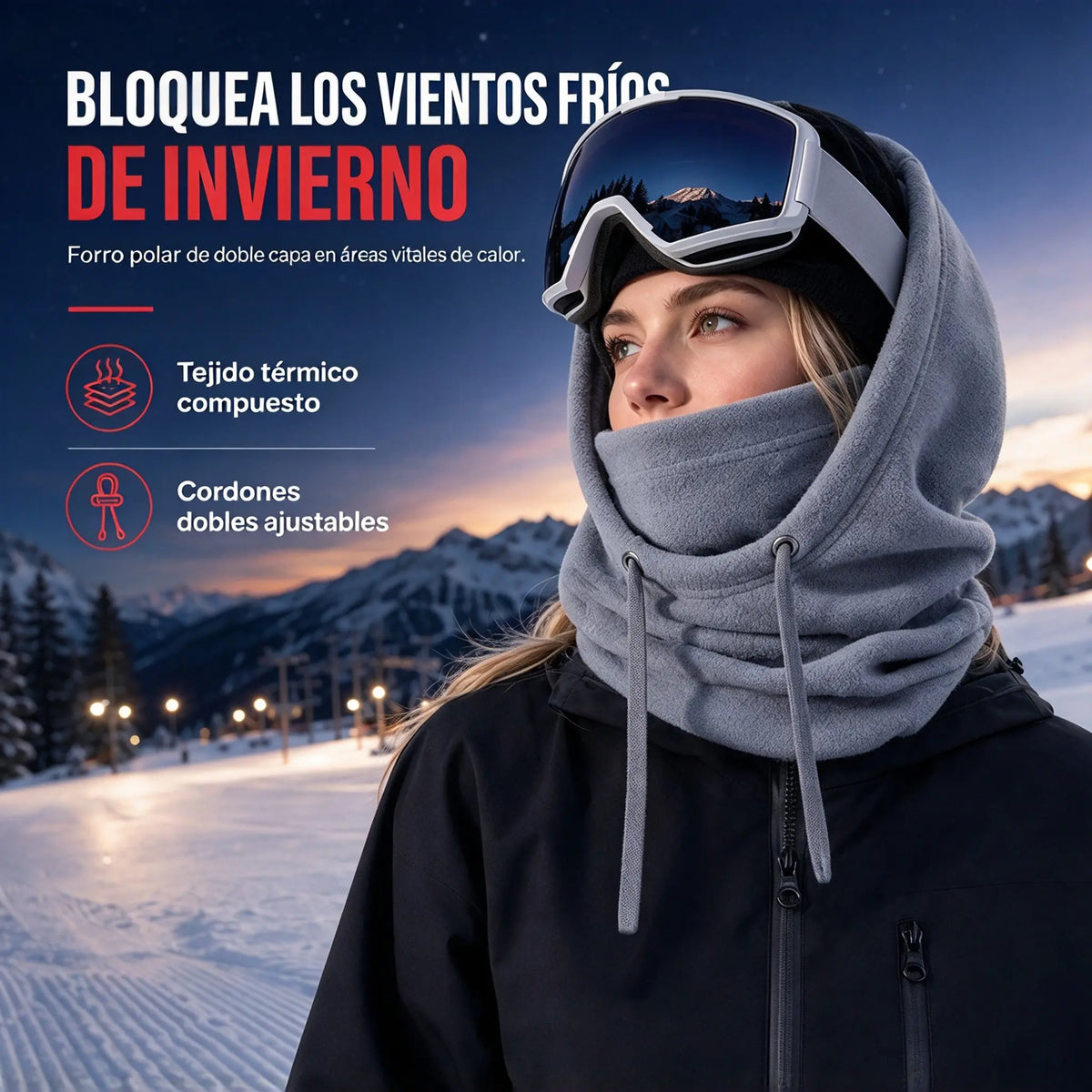 ❄️🧣 Balaclava Térmica de Polar para Invierno | Pasamontañas Grueso Cortavientos para Esquí, Ciclismo, Moto y Exteriores 🏍️🚴‍♂️