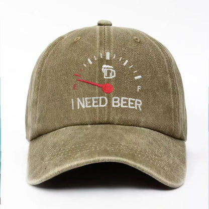 🔥 ÚLTIMO DÍA CON 50% DE DESCUENTO - 🍺 Gorra bordada "I NEED BEER" - Gorra conmemorativa unisex 🧢