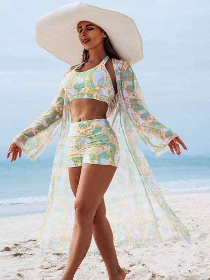 ☀️【Kúp 1 a 1 dostaneš zadarmo】👙【S-2XL】Vysokokvalitné sexi trojdielne bikiny s potlačou