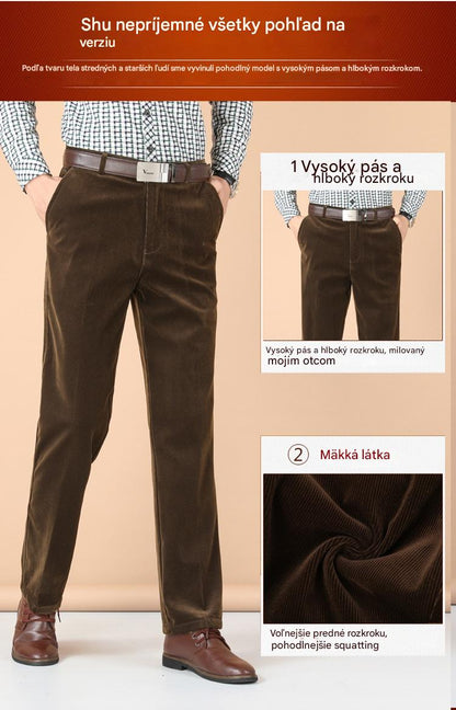 Platba pri doručení 👖🆒【50-110 kg】Nové pánske elastické velúrové nohavice s vysokým pásom na voľný čas
