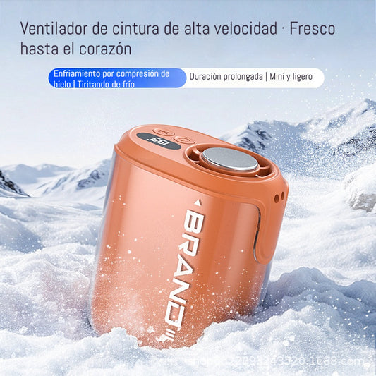【Pago contra entrega】Ventilador manos libres con pantalla LED, clip integrado y batería de larga duración.