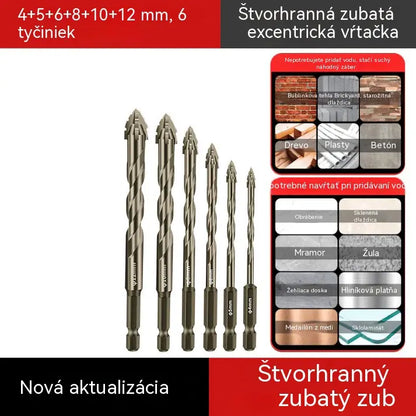 🛠🛠【6 KS 24 eur】【4+5+6+8+10+12 mm】Sada vysokopevnostných 6-drážkových excentrických vrtákov