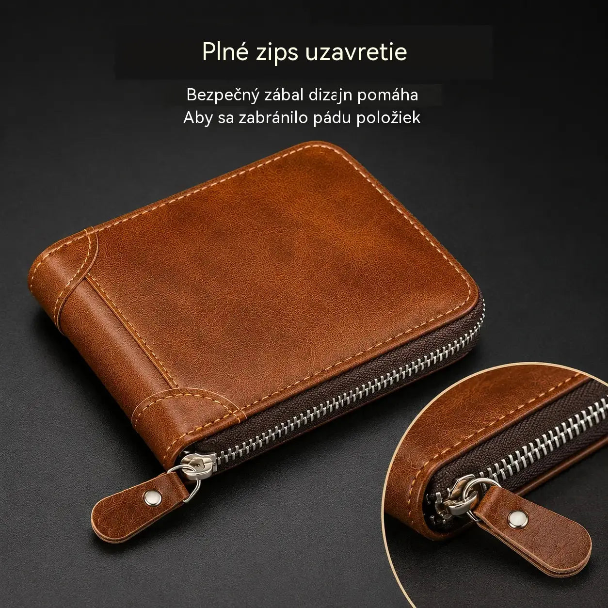 ✨🎁Retro pánska peňaženka z umelej kože so zipsom, puzdrom na karty/skladacou peňaženkou na mince.