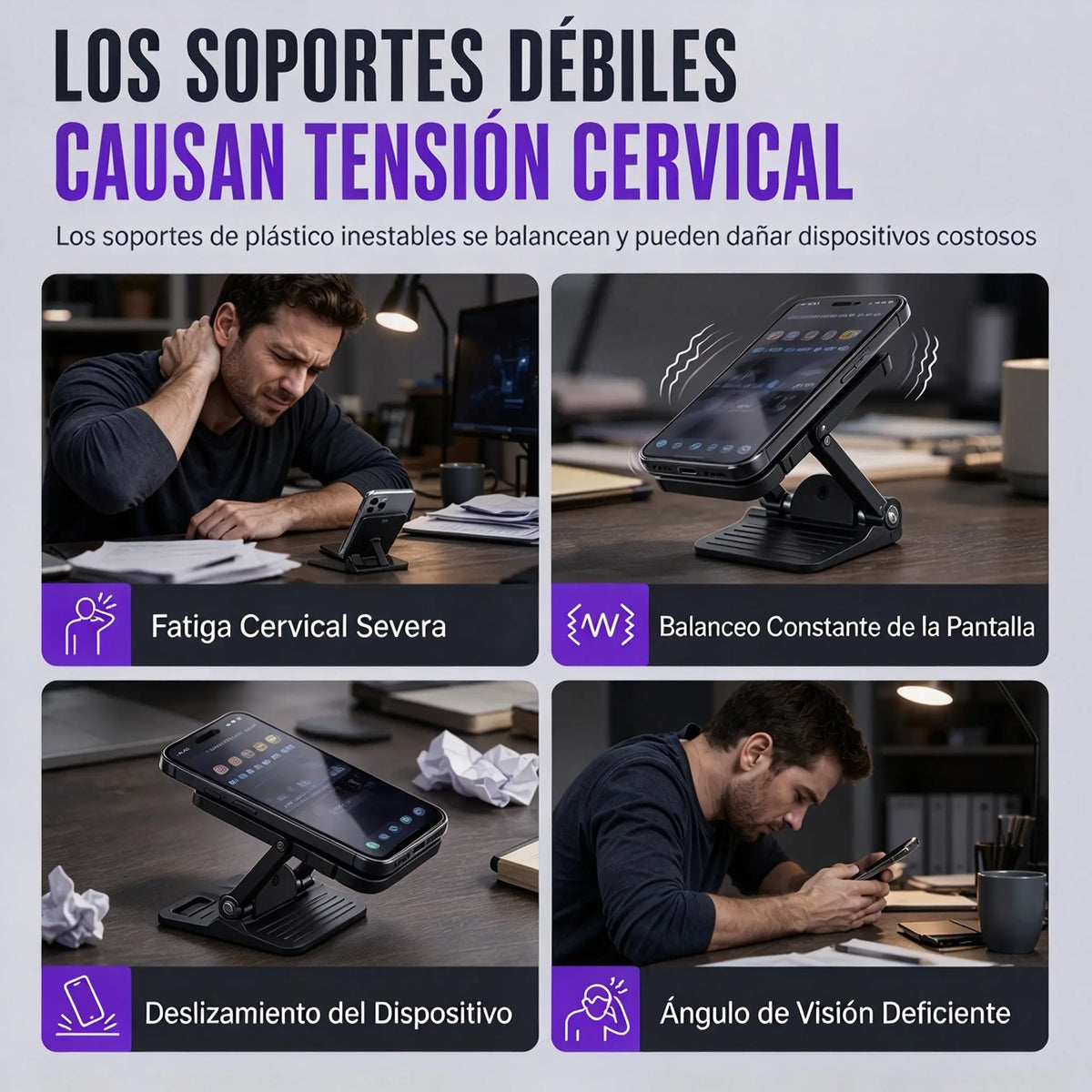 📢📢 50 % de descuento ✨ Soporte premium para teléfono móvil, totalmente metálico – base de escritorio con rotación de 360°