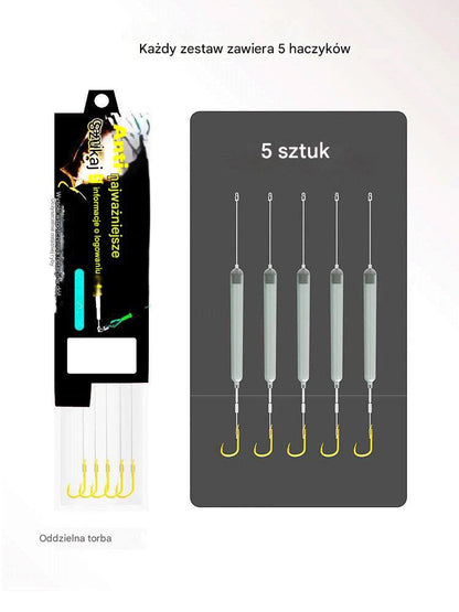 🎣🎣【5 sztuk】Zestaw gotowych przyponów do metody odwróconego dna