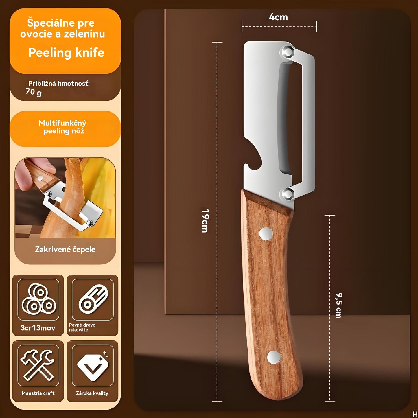 🔥Škrabka z nehrdzavejúcej ocele so zosilneným povrchom na kuchynské použitie.