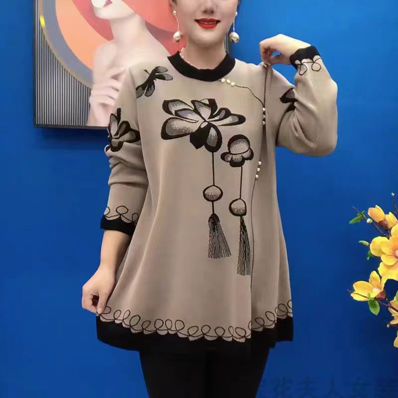 ❤️‍🔥🍁【M-5XL】Nový jesenný a zimný pletený top s potlačou 3782581