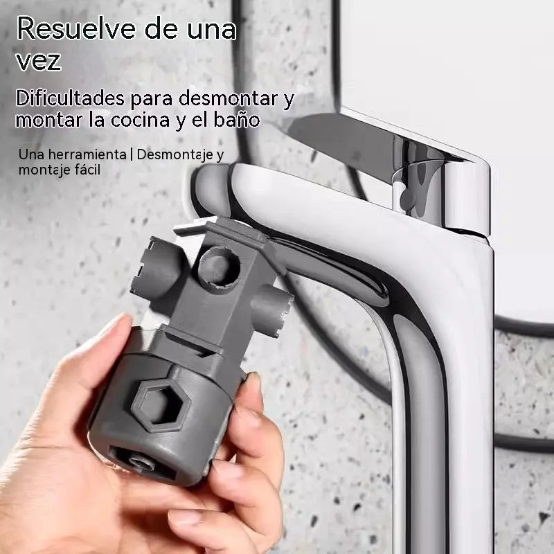 🔧Herramienta de desmontaje multifuncional diseñada específicamente para cartuchos de grifos de cocina y baño.